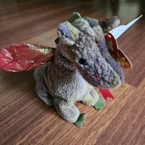 FREE W/ ANY PURCHASE~ Beanie Baby Scorch Ty Dragon Retired 1998 Collectible